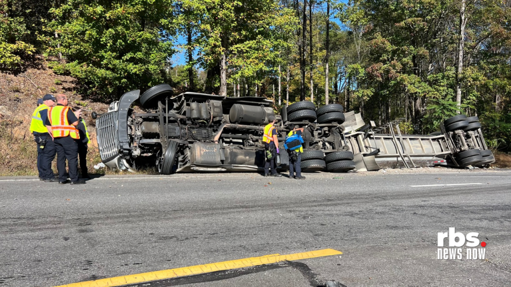 Tanker truck carrying milk overturns near NC line in Henry&nbsp;County